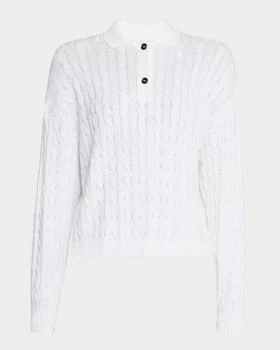 Brunello Cucinelli | Micro Sequined Double Cable-Knit Polo Sweater