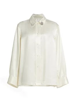 Jil Sander | Satin Gathered-Sleeved Shirt