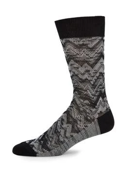 Multi Chevron Woven Crew Socks