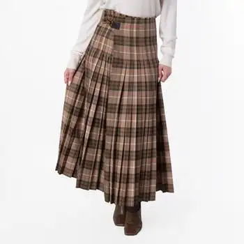 Burberry | Burberry Womens Check Wool Blend Maxi Kilt, Size Large