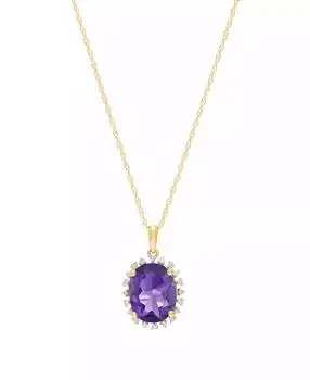 Macy's | Citrine (2-1/5 ct. t.w.) & Diamond Accent Pendant Necklace in 10k Yellow Gold (Also Available in Multi-Stones)