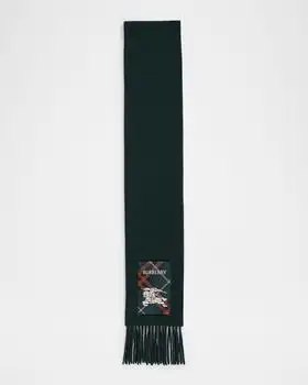 Burberry | Men's Check EKD Label Cashmere Scarf