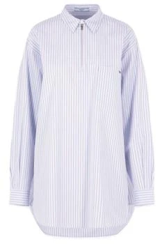 Prada | Prada Logo-Embroidered Striped Shirt