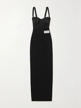 Dolce & Gabbana | Open-back Satin And Stretch-jersey Bustier Midi Dress  - IT48