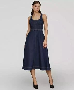 Women
s Bustier Circle-Skirt Midi Dress