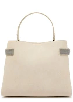 Brunello Cucinelli | Stud-embellished suede top handle bag