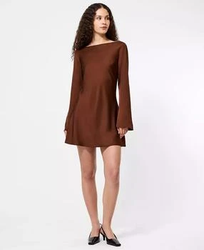 Women's Ennis Satin Long Sleeve Mini Dress