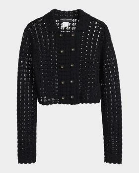 Dolce & Gabbana | Double-Breasted Crochet Knit Crop Jacket