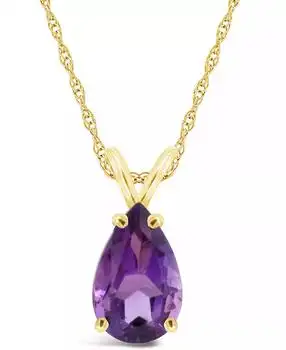 Macy's | Swiss Blue Topaz (3-5/8 ct. t.w.) Pendant Necklace in 14K Yellow Gold. Also Available in Amethyst and Citrine