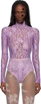 Valentino | Purple Floral Lace Bodysuit
