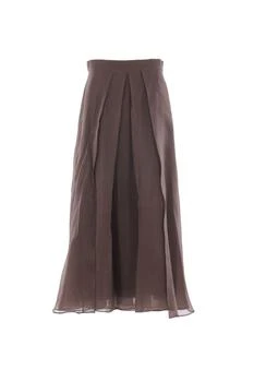 Brunello Cucinelli | Brunello Cucinelli Crispy Satin Paneled Circle Skirt