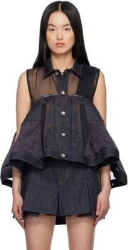 Sacai | Indigo Mix Denim Blouse