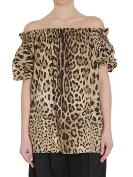 Dolce & Gabbana | Dolce & Gabbana Leopard-Print Off-Shoulder Top