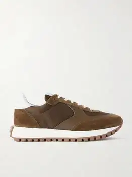 Gianvito Rossi | Gravel Suede, Leather And Shell Sneakers - IT42