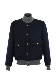 Brunello Cucinelli | Brunello Cucinelli Flannel Double Cloth Bomber Jacket