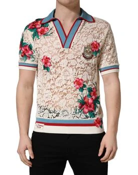 Dolce & Gabbana | Floral Tennis Club Lace Polo Men's T-shirt