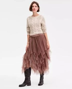 Women's Tiered Ruffle Mesh Skirt