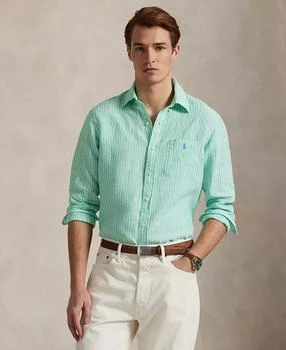 Men's Classic-Fit Striped Linen Shirt