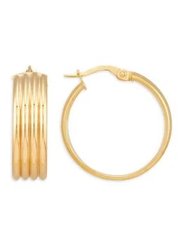 Saks Fifth Avenue | 14K Yellow Gold Textured Huggie Earrings