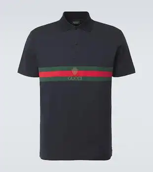Gucci | Web Stripe cotton jersey polo shirt