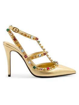 Valentino | Rockstud Décolleté 100MM Pumps in Laminated Nappa