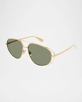 Bottega Veneta | Cutout Metal Aviator Sunglasses