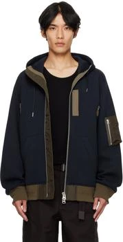 Sacai | Navy Sponge Sweat Hoodie