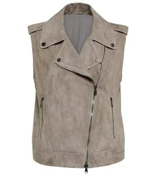 Brunello Cucinelli | Suede biker vest