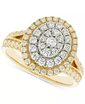 Macy's | Diamond Oval Halo Engagement Ring (1 ct. t.w.) in 14k Two-Tone Gold
