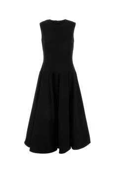 Valentino | Valentino Crewneck Pleated Sleeveless Dress