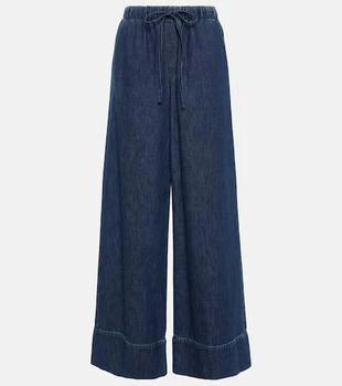 Valentino | High-rise chambray wide-leg jeans
