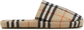 Burberry | Tan Check Wool Blend Slippers