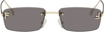 Fendi | Gold 'Fendi First' Crystal Sunglasses