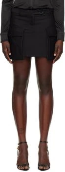 Black Large Patch Pocket Miniskirt