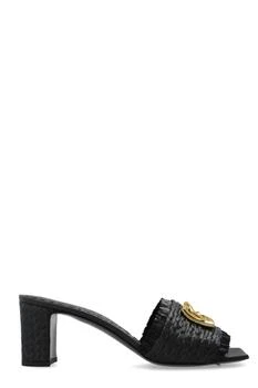 Dolce & Gabbana | Dolce & Gabbana Logo Raffia Heeled Mules