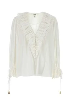 Chloé | Chloé V-Neck Ruffled Blouse
