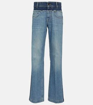 Stella McCartney | Paneled high-rise wide-leg jeans