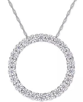 Macy
s | Lab-Grown Moissanite Circle 17" Pendant Necklace (2-1/5 ct. t.w.) in 14k White Gold