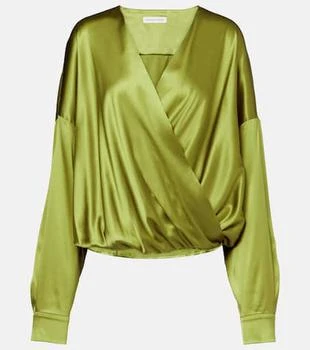 Dries Van Noten | Draped silk-blend satin blouse