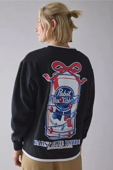Urban Outfitters Pabst Blue Ribbon Holiday Lights Graphic Crew Neck Pullover