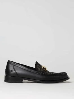 Fendi | Fendi O'Lock mocassins in leather and FF monogram fabric