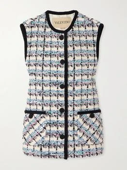 Valentino | Sequined Checked Tweed Gilet  - IT46