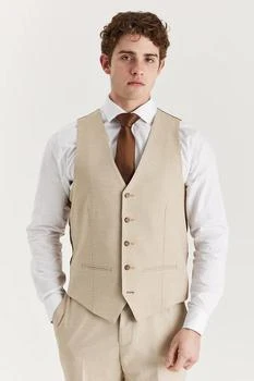 Men's Beige Lightweight Summer Wedding Party Waistcoat