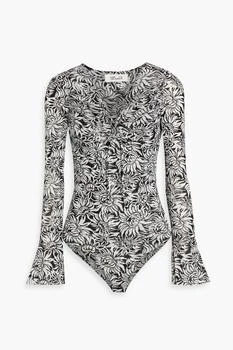 Diane von Furstenberg Lyric floral-print stretch-mesh bodysuit