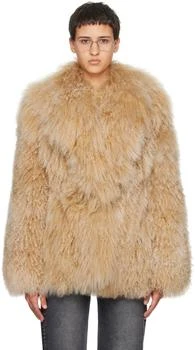 Givenchy | Beige Large Collar Shearling Jacket