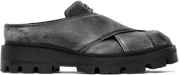 Black Bassim Crossover Slip-on Loafers