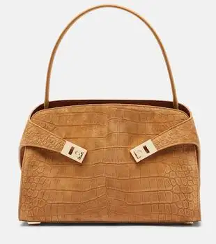Salvatore Ferragamo | Hug Medium croc-effect suede shoulder bag