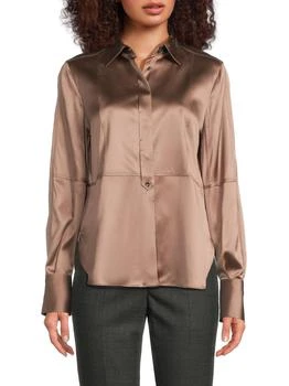 Brunello Cucinelli | Silk-Blend Button-Front Shirt