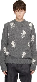 Jil Sander | Gray Wool Blend Crew-Neck Sweater