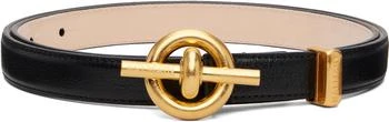 Balmain | Black Calfskin T-Bar Belt